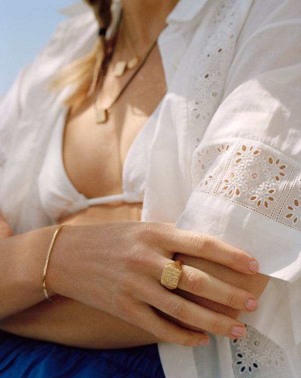 Missoma Lucy Williams Byzantine Coin Signet Ring | Gold Rings