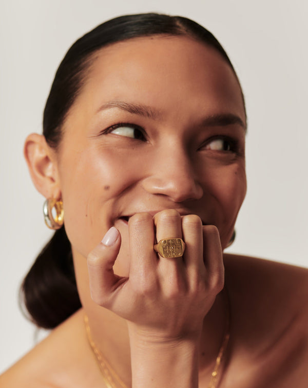 Missoma Lucy Williams Byzantine Coin Signet Ring | Gold Rings