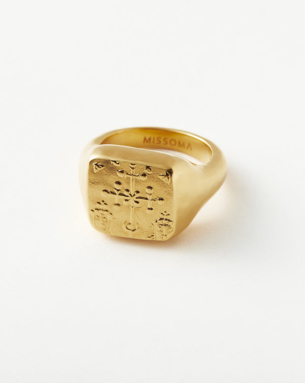 Missoma Lucy Williams Byzantine Coin Signet Ring | Gold Rings