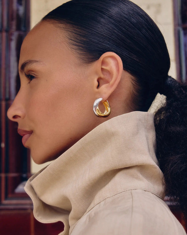 missoma Lucy Williams Chunky Medium Entwine Hoop Earrings | Mixed Metal