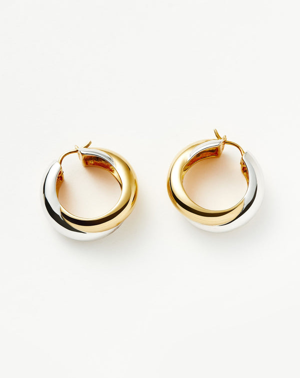 missoma Lucy Williams Chunky Medium Entwine Hoop Earrings | Mixed Metal