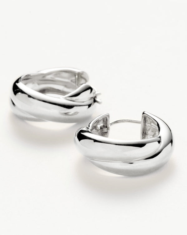 Missoma Lucy Williams Chunky Medium Entwine Hoop Earrings | Silver