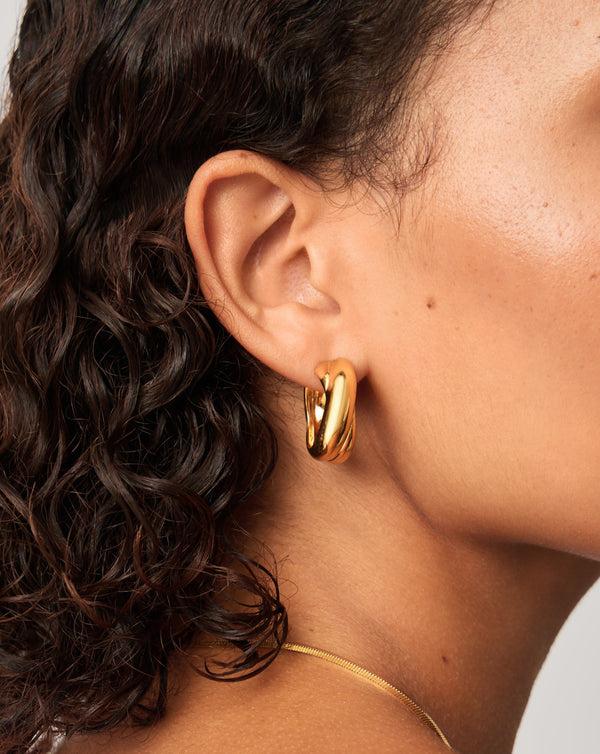 Missoma Lucy Williams Chunky Medium Entwine Hoop Earrings | Gold