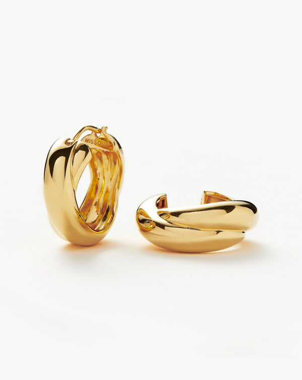missoma Lucy Williams Chunky Medium Entwine Hoop Earrings | Gold