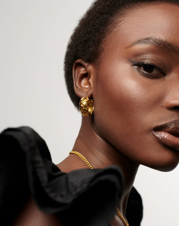 Missoma Lucy Williams Chunky Waffle Hoop Earrings | Gold