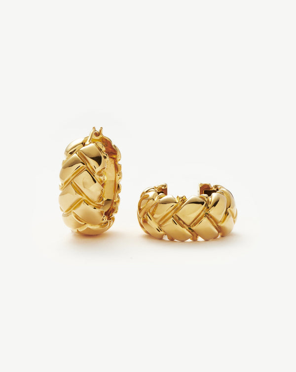 missoma Lucy Williams Chunky Waffle Hoop Earrings | Gold