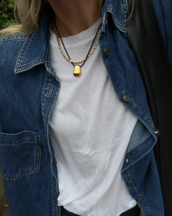 Missoma Lucy Williams Engravable Arco Cord Necklace | Gold