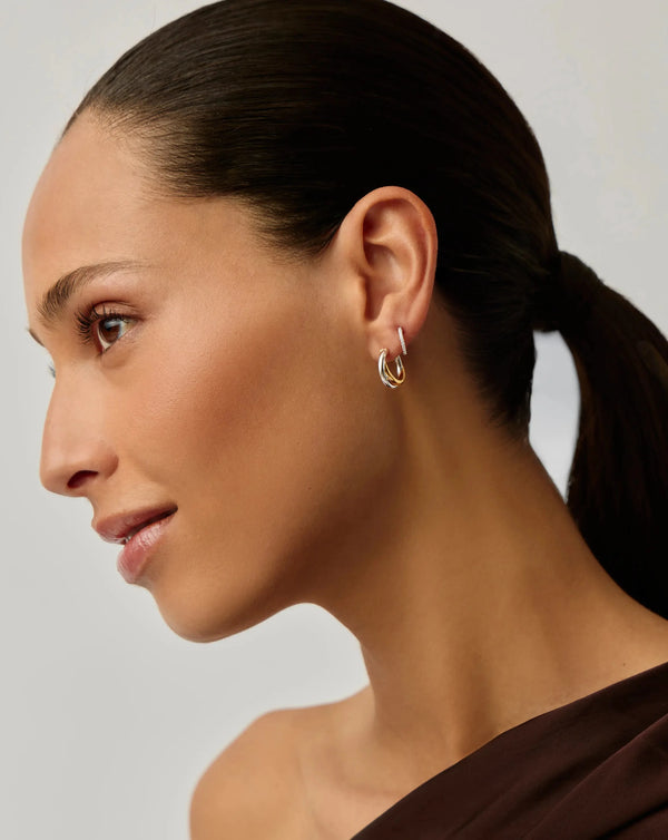 Missoma Lucy Williams Entwine Hoop Earrings & Pave Huggies Set