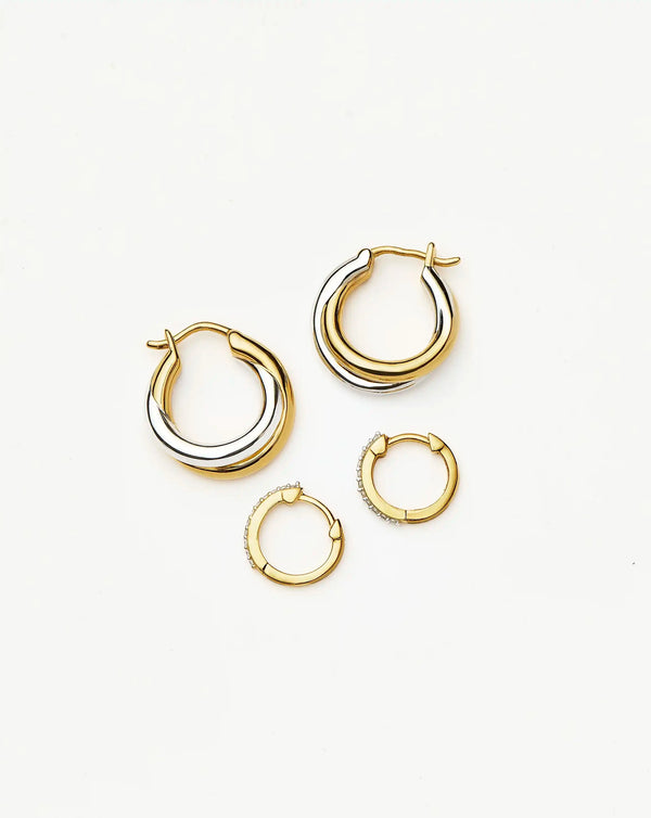 Missoma Lucy Williams Entwine Hoop Earrings & Pave Huggies Set