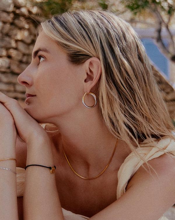 Missoma Lucy Williams Entwine Large Hoop Earrings | Mixed Metal