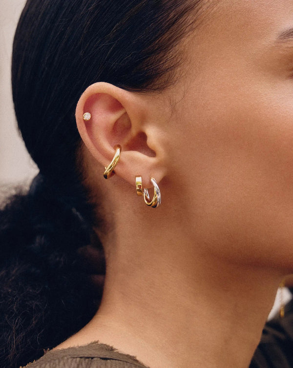 Missoma Lucy Williams Entwine Small Hoop Earrings | Mixed Metal