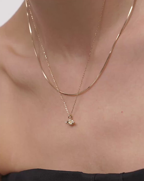 Missoma Lucy Williams Fine Diamond T-Bar Pendant Necklace UK