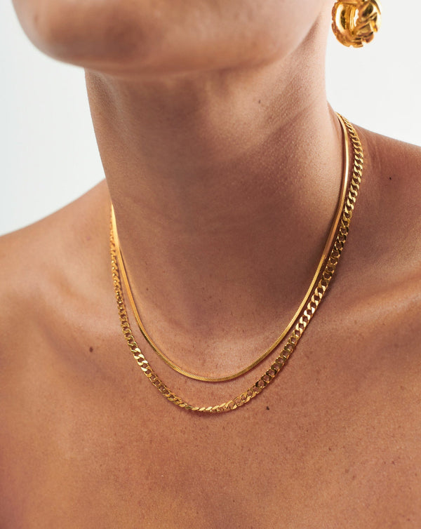 Missoma Lucy Williams Flat Curb Chain Necklace | 18ct Gold Vermeil