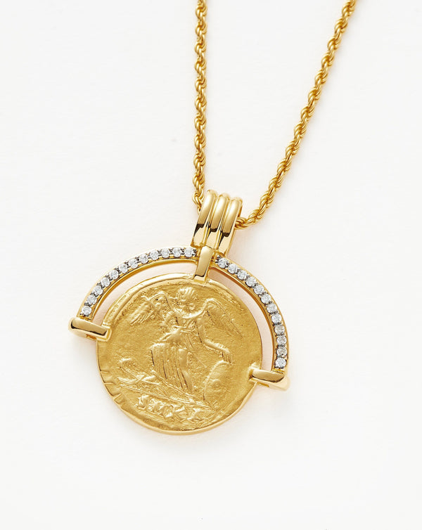 Missoma Lucy Williams Fortuna Arc Coin Necklace | Gold/Cubic Zirconia