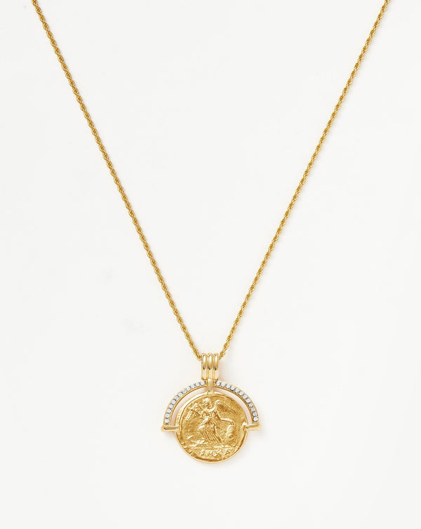 missoma Lucy Williams Fortuna Arc Coin Necklace | Gold/Cubic Zirconia