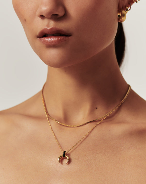 Missoma Lucy Williams Gemstone Horn Necklace | Gold UK