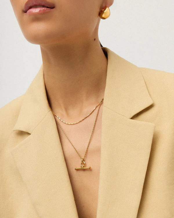 Missoma Lucy Williams Horizon & Ridge T-Bar Necklace Set | 18ct Gold Plated/18ct Gold Vermeil Necklaces