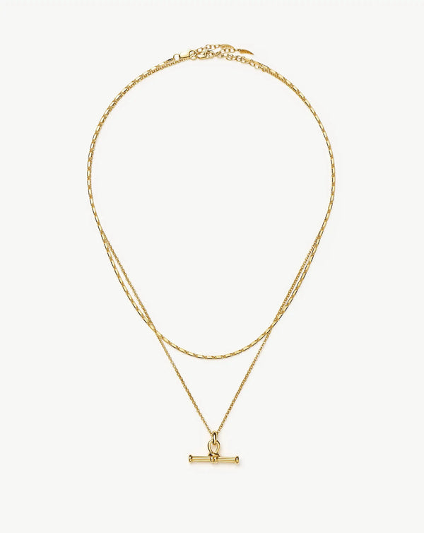 Missoma Lucy Williams Horizon & Ridge T-Bar Necklace Set | 18ct Gold Plated/18ct Gold Vermeil Necklaces