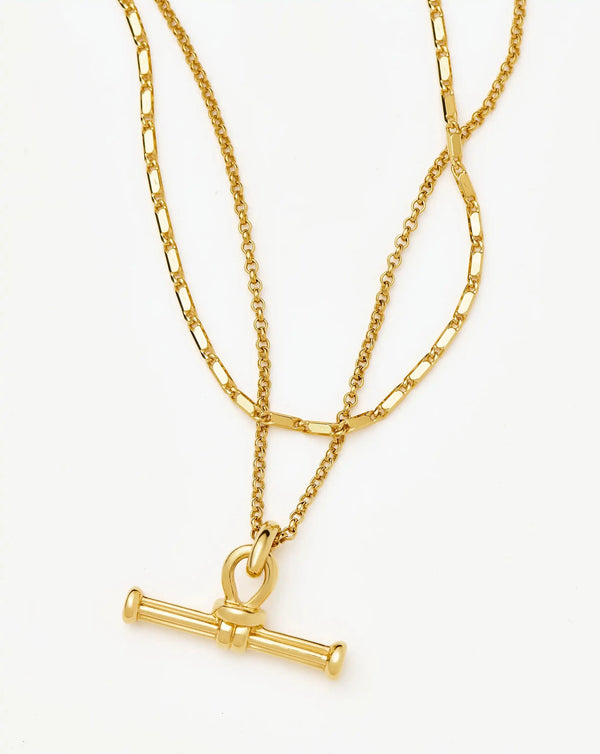 missoma Lucy Williams Horizon & Ridge T-Bar Necklace Set | 18ct Gold Plated/18ct Gold Vermeil Necklaces
