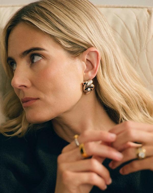 Missoma Lucy Williams Knot Oversized Stud Earrings | Silver Plated