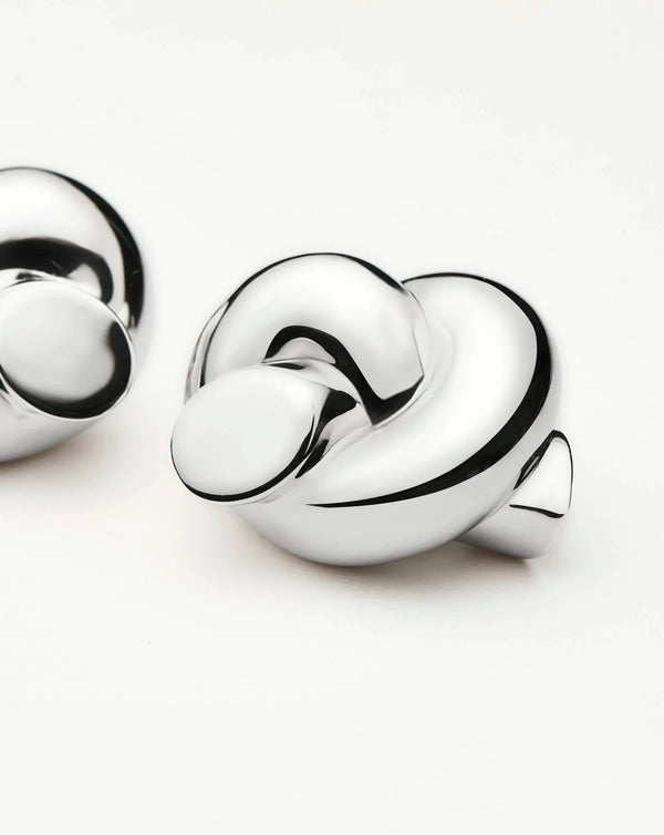 Missoma Lucy Williams Knot Oversized Stud Earrings | Silver Plated