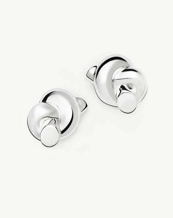 missoma Lucy Williams Knot Oversized Stud Earrings | Silver Plated