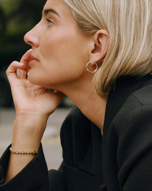 Missoma Lucy Williams Knot Small Hoop Earrings | Mixed Metal Earrings