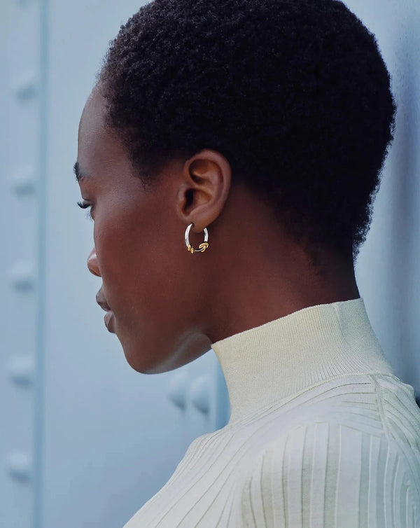 Missoma Lucy Williams Knot Small Hoop Earrings | Mixed Metal Earrings