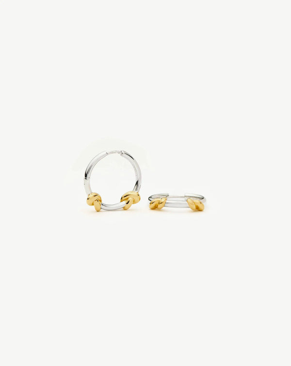 Missoma Lucy Williams Knot Small Hoop Earrings | Mixed Metal Earrings