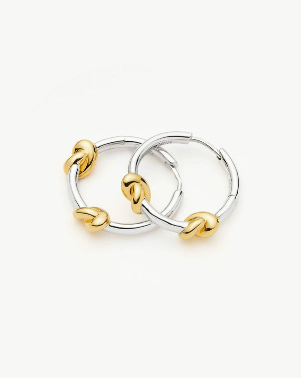 missoma Lucy Williams Knot Small Hoop Earrings | Mixed Metal Earrings
