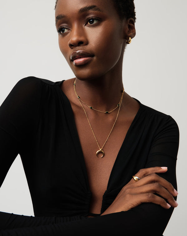 Missoma Lucy Williams Large Horn Pendant Necklace | Gold