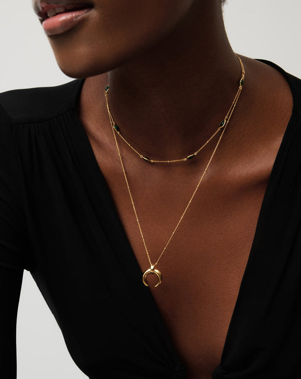 Missoma Lucy Williams Large Horn Pendant Necklace | Gold