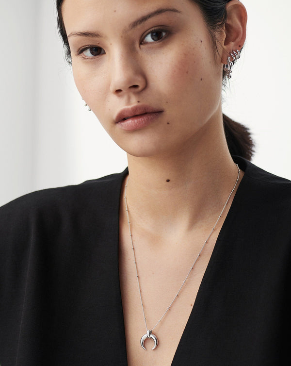 Missoma Lucy Williams Large Horn Pendant Necklace | Sterling Silver