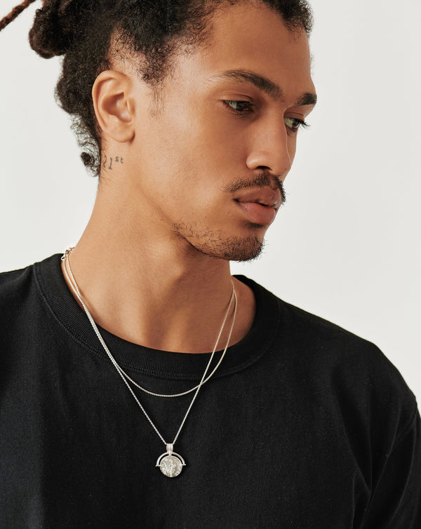 Missoma Lucy Williams Long Engravable Roman Arc Coin Necklace | Gold