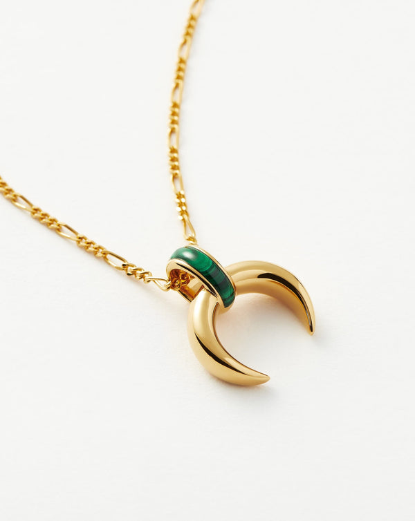 Missoma Lucy Williams Malachite Horn Pendant Necklace | Gold