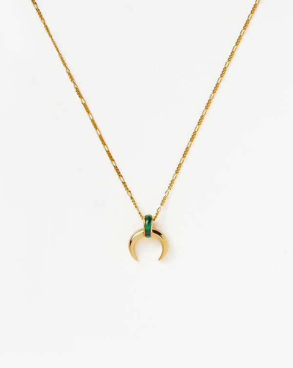 missoma Lucy Williams Malachite Horn Pendant Necklace | Gold