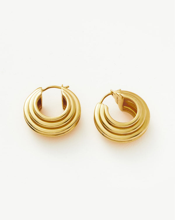 Missoma Lucy Williams Medium Chunky Ridge Hoop Earrings | Gold