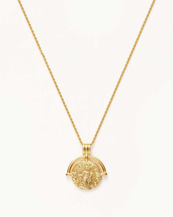 missoma Lucy Williams Medium Engravable Roman Arc Coin Necklace | Gold