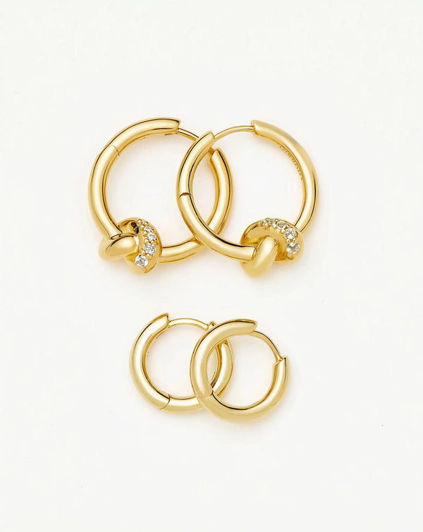 missoma Lucy Williams Pavé Knot & Classic Tunnel Earrings Set UK
