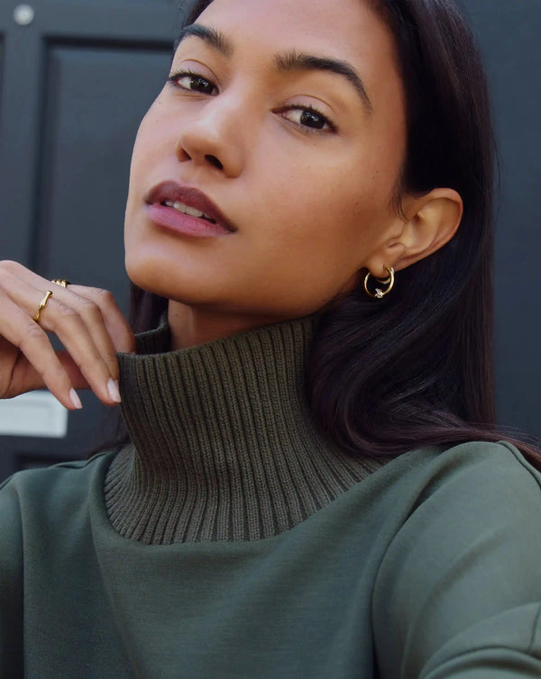 Missoma Lucy Williams Pavé Knot Small Hoop Earrings UK