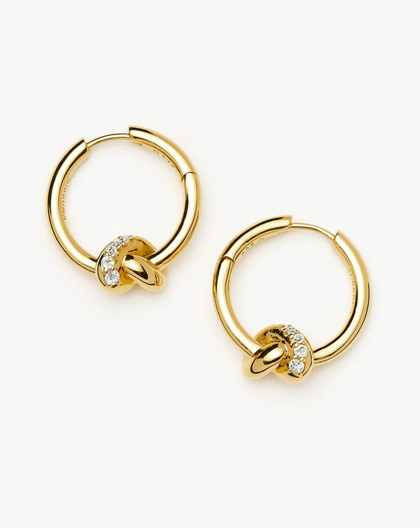missoma Lucy Williams Pavé Knot Small Hoop Earrings UK