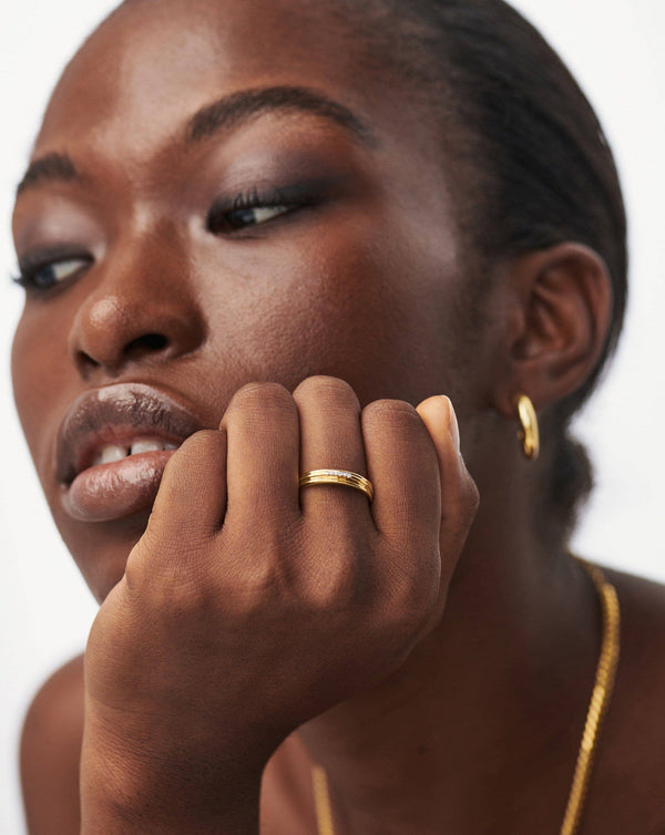 Missoma Lucy Williams Pave Ridge Ring | 18ct Gold Vermeil