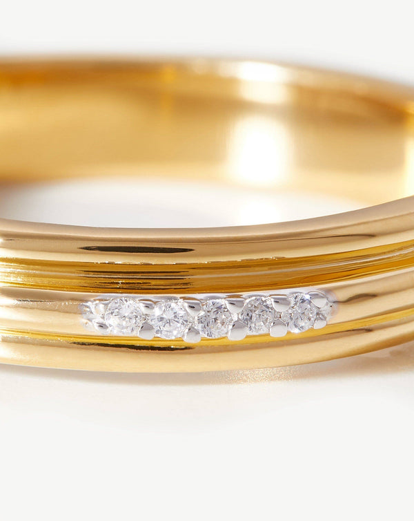 Missoma Lucy Williams Pave Ridge Ring | 18ct Gold Vermeil