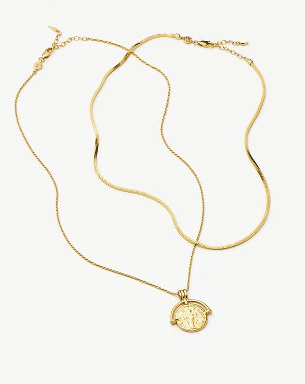 Missoma Lucy Williams Roman Arc & Snake Necklace Set | Gold