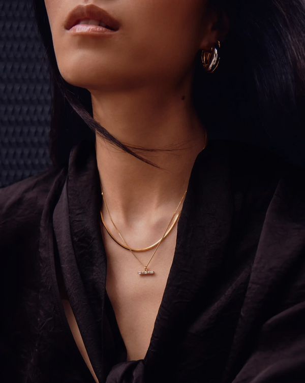 Missoma Lucy Williams Short Square Snake Chain Necklace| Gold
