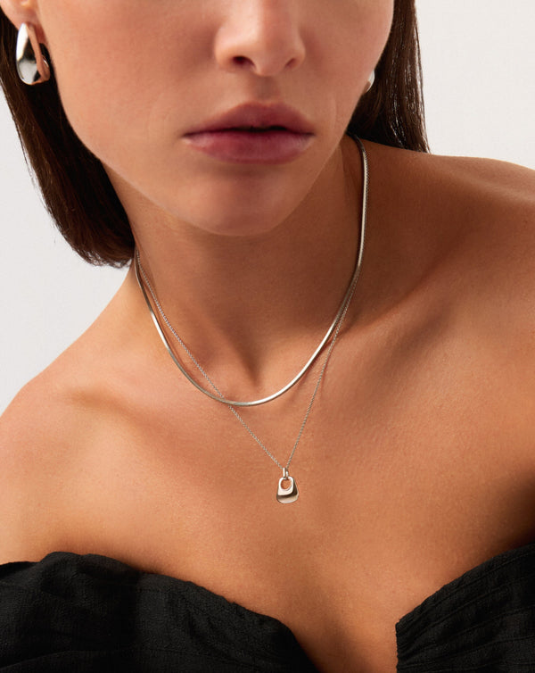 Missoma Lucy Williams Short Square Snake Chain Necklace UK