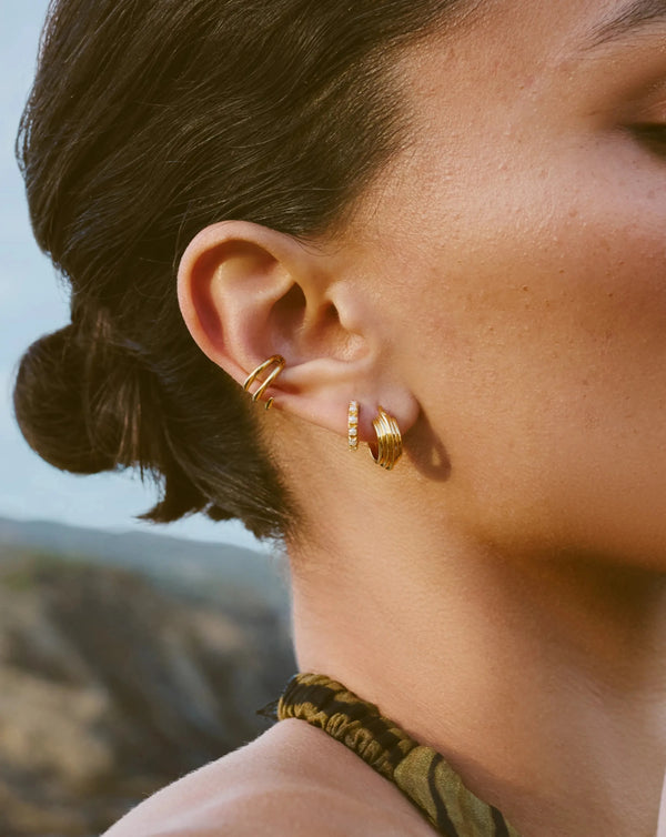 Missoma Lucy Williams Small Ridge Hoop Earrings | 18ct Gold Vermeil