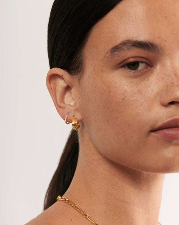 Missoma Lucy Williams Small Ridge Hoop Earrings | 18ct Gold Vermeil