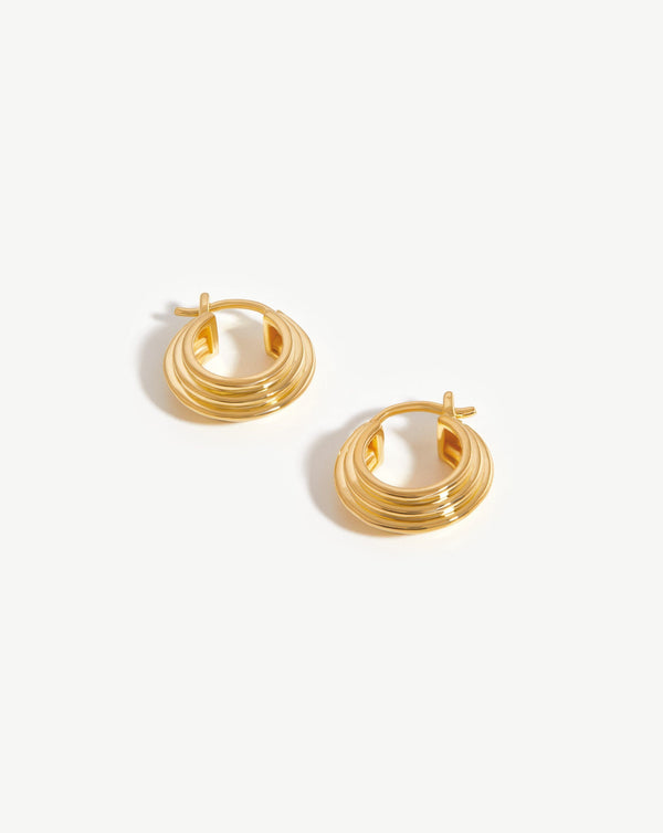 Missoma Lucy Williams Small Ridge Hoop Earrings | 18ct Gold Vermeil