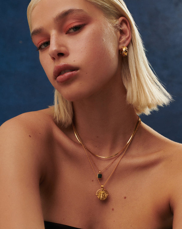Missoma Lucy Williams Square Black Onyx Necklace | 18ct Gold Vermeil